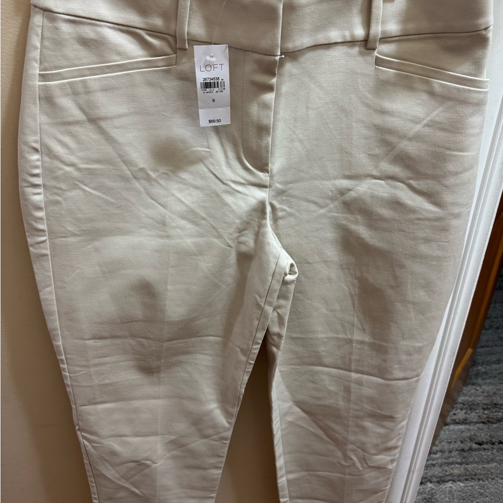 LOFT THE RIVERA PANT CROPPED JULIE FIT Women's Beige